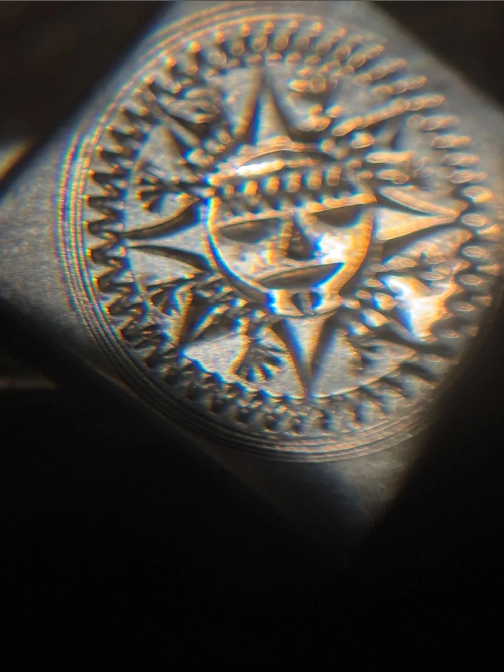 .925 Sterling Silver Men's Money Clip Mexican Vintage Sun Emblem